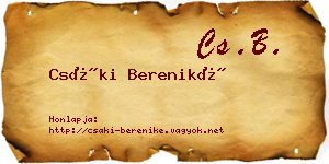 Csáki Bereniké névjegykártya